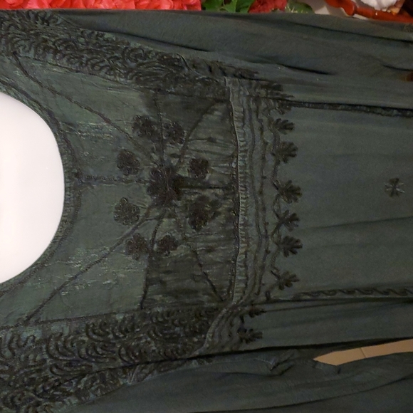 Wicca/Bohemian Forest Green MAXI Dress - Picture 2 of 5